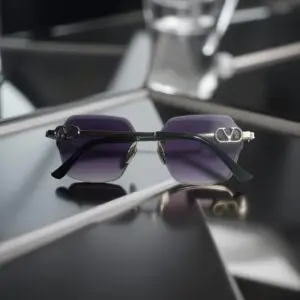 Rimless Square Purple Gradient ,Stylish Unisex Eyewear